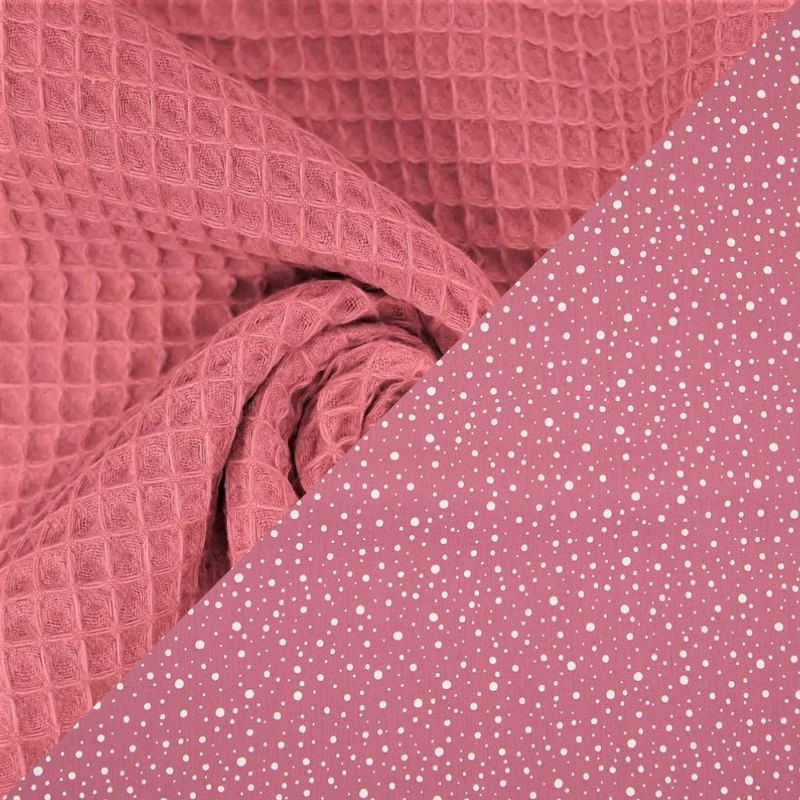 Stoff Rosa Waffe/Rosa Punkte