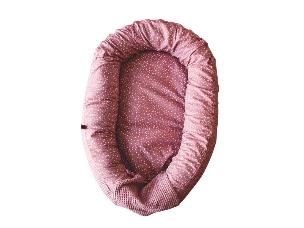 Babynest - Zirben Füllung - Rosa Waffel/Rosa Punkte - Kreativkopf