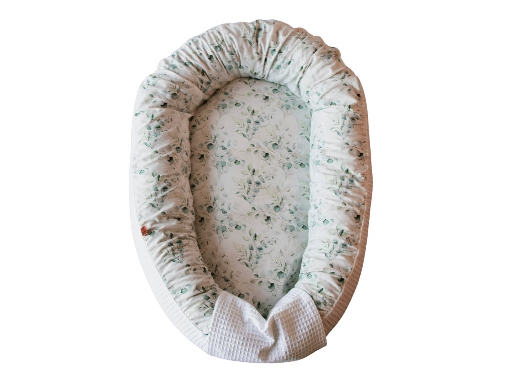 Babynest - Zirben Füllung - Weiß Waffel/Eukalyptus - Kreativkopf