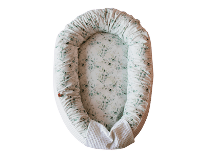 Babynest - Zirben Füllung - Weiß Waffel/Eukalyptus - Kreativkopf