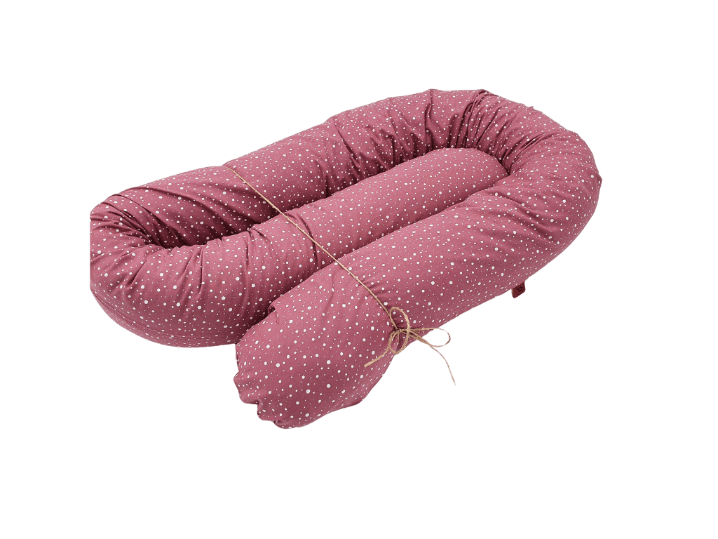 Kinderwagenschlange - Zirben Füllung - Rosa Punkte - Kreativkopf