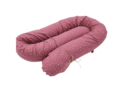 Kinderwagenschlange - Zirben Füllung - Rosa Punkte - Kreativkopf
