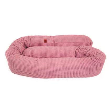 Kinderwagenschlange - Zirben Füllung - Rosa Waffel - Kreativkopf