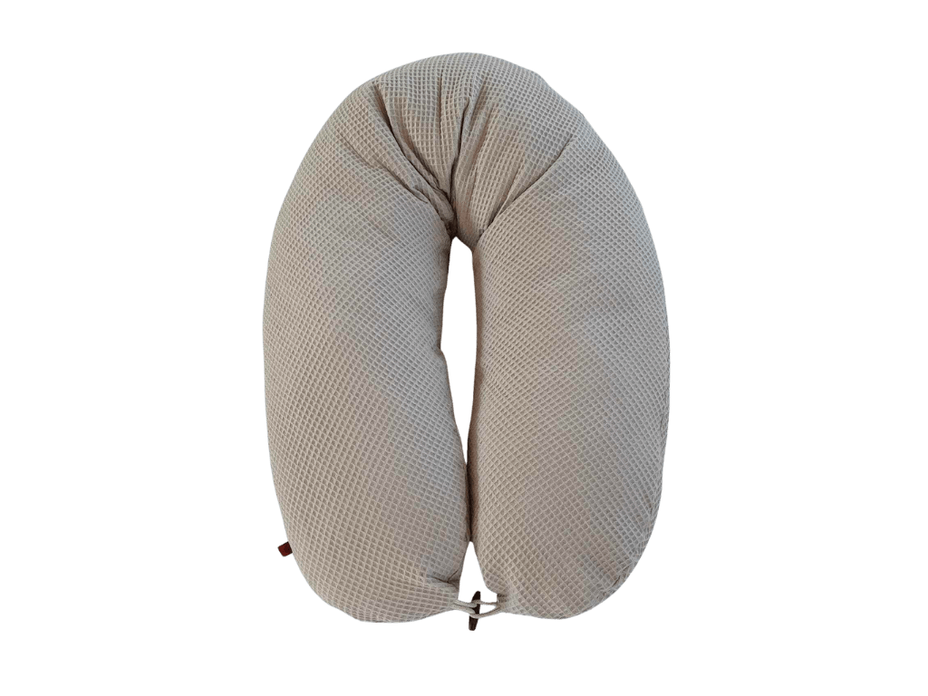 Stillkissen & Seitenschläferkissen - Zirbe & Wolle Füllung - Beige Waffel - Kreativkopf