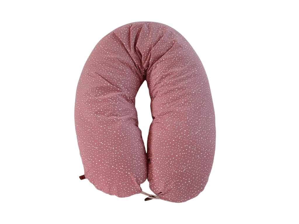 Stillkissen & Seitenschläferkissen - Zirbe & Wolle Füllung - Rosa Punkte - Kreativkopf